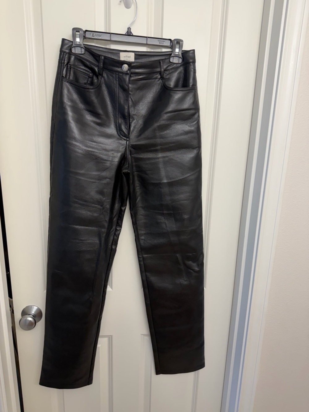 Wilfred Black Straight-Leg Faux Leather Pants